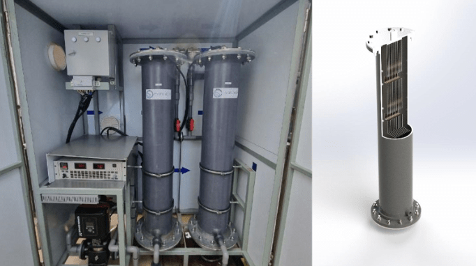Installed HL-EO reactors for cooling tower wastewater treatment at the Customer's facility.